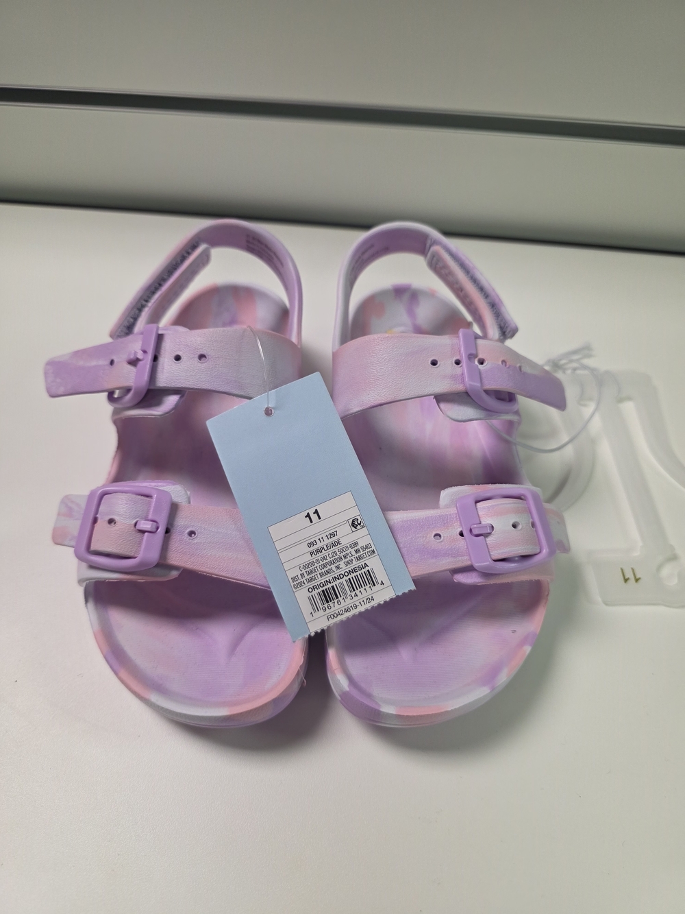 Cat & Jack Pastel Lavender Tie-Dye Buckle Sandals